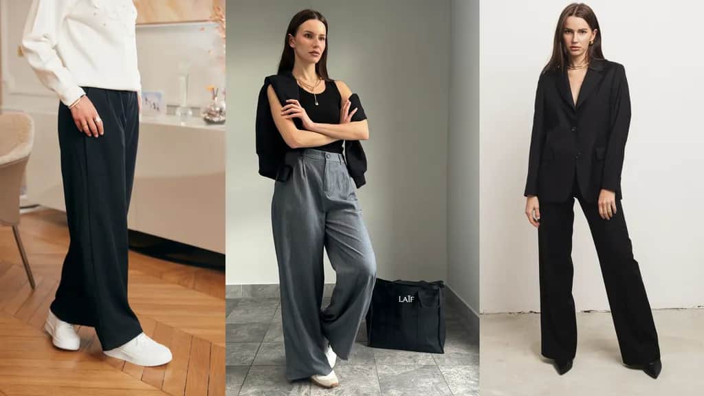 Szerokie spodnie z wysokim stanem stylizacje, które podkreślą Twoją sylwetkę